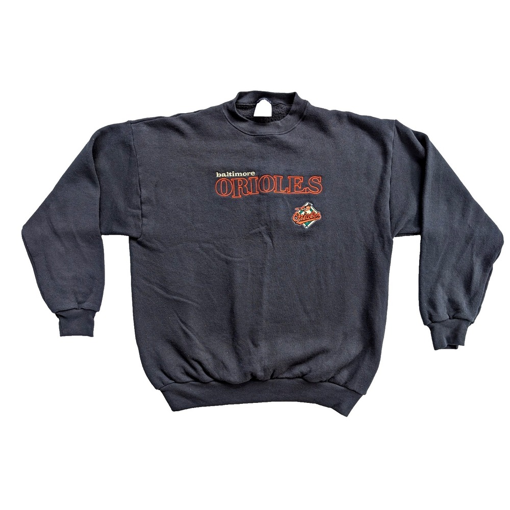 Vintage Baltimore Orioles Sweatshirt Mens Large Black MLB Tultex Spellout 90s
